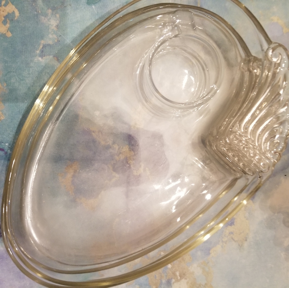 COPY - Vintage set of 2 clear glass snack trays